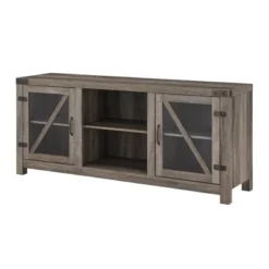 Clarabelle Transitional Glass Barn Door TV Stand For TVs Up To 65" - Saracina Home -Lush Living Store GUEST 000bbba3 e85d 41bc 9a1e 58180b5f1321