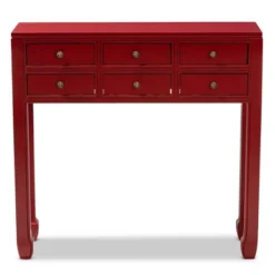 Pomme Accent 6 Drawer Console Table Red - Baxton Studio -Lush Living Store GUEST 0051d4b1 f737 498c 981d b54e90cd0a61