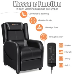 Costway Massage Gaming Recliner Chair Single Living Room Sofa Home Theater Seat PurpleGray -Lush Living Store GUEST 00867233 4730 4008 8b7e 87760a37c499