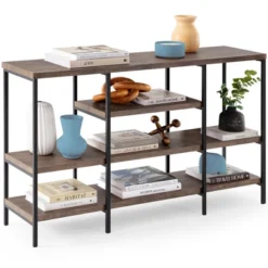 Best Choice Products 55in Industrial 4-Tier Console Table W/ Tall Shelves, Metal Frame -Lush Living Store GUEST 00cc8a7c 9073 4153 907b 2170275b33bf