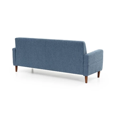 Adair Mid-Century Modern Sofa Couch With Armrest Pockets Tufted Linen Fabric - Mellow 5 Adair Mid-Century Modern Sofa Couch With Armrest Pockets Tufted Linen Fabric - Mellow - Image 3