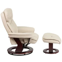 Emma And Oliver Multi-Position Recliner & Curved Ottoman With Swivel Wood Base -Lush Living Store GUEST 01326825 ab0b 4f1e b2ad 2760182ce121