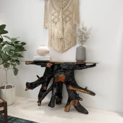 Contemporary Teak Wood Console Table Gold - Olivia & May 34 Contemporary Teak Wood Console Table Gold - Olivia & May -Lush Living Store GUEST 01638a58 5f90 41cb bb04 6887273e764c