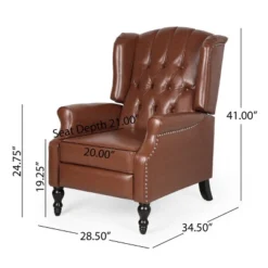 Walter Contemporary Tufted Recliner Cognac Brown/Dark Brown - Christopher Knight Home -Lush Living Store GUEST 0175adaf d4a5 4121 91d2 7f9bd9e8dad7