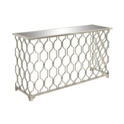 Contemporary Metal Pattern Console Table Silver - Olivia & May 25 Contemporary Metal Pattern Console Table Silver - Olivia & May -Lush Living Store GUEST 02178512 6993 4ab7 aa69 a046dfc77a19
