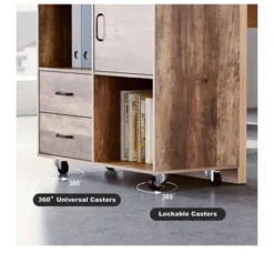 Year Color Wood Mobile Lateral Filing Cabinet With 2 Drawers, 2 Open Compartments, And Wheels For Home Office, Study, Living Room, And Bedroom 10 Year Color Wood Mobile Lateral Filing Cabinet With 2 Drawers, 2 Open Compartments, And Wheels For Home Office, Study, Living Room, And Bedroom -Lush Living Store GUEST 02338d00 efe9 4740 8c1a 37425a082c65