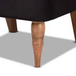 Harmon Velvet Fabric Upholstered And Wood Accent Chair Black/Walnut Brown - Baxton Studio -Lush Living Store GUEST 0248b2fb c399 4899 b325 f6d3fe59e3c7