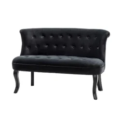 Jane 47" Velvet Button-tufted And Wing Back Loveseat Solid Wood And Cabriole Legs For Living Room And Bedroom | ARTFUL LIVING DESIGN -Lush Living Store GUEST 025448ce 150d 4286 ad40 1838a0992c21