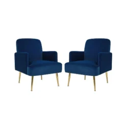 Set Of 2 Rosa Transitional Comfy Living Room Armchair With Metal Legs | ARTFUL LIVING DESIGN -Lush Living Store GUEST 03175e2b b2c2 4d91 a8d1 4a605ed4272b