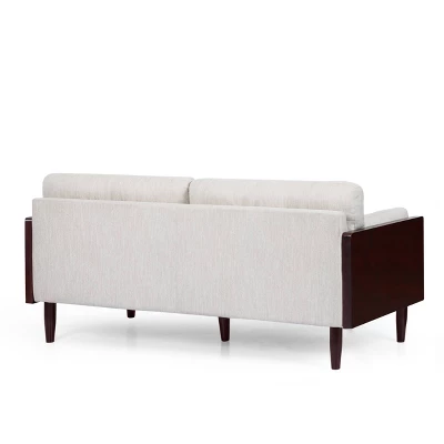 Sofia Mid-Century Modern Upholstered 3 Seater Sofa - Christopher Knight Home 4 Sofia Mid-Century Modern Upholstered 3 Seater Sofa - Christopher Knight Home - Image 2