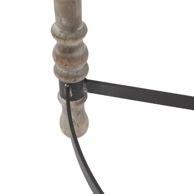 LuxenHome Rustic Wood And Metal Half Moon Console And Entry Table 8 LuxenHome Rustic Wood And Metal Half Moon Console And Entry Table - Image 6