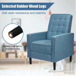 Costway Mid-Century Push Back Recliner Chair Fabric Tufted Single Sofa W/Footrest -Lush Living Store GUEST 039cd21e cbcf 426c b2fc d31f24be54c3