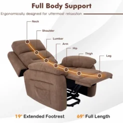 Costway Power Lift Recliner Chair Sofa For Elderly W/ Side Pocket & Remote Control GreyBrown -Lush Living Store GUEST 03acb0a3 4e8e 433e a40d 7becf03e5d88