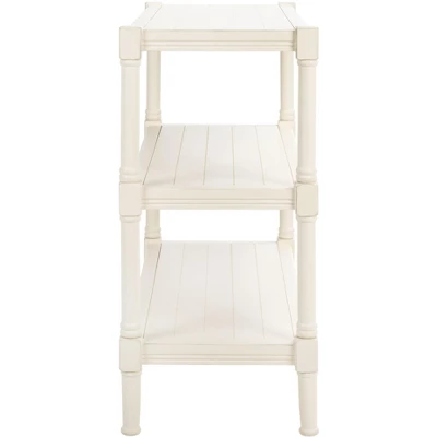 Rafiki 3 Shelf Console Table - Distressed White - Safavieh 5 Rafiki 3 Shelf Console Table - Distressed White - Safavieh - Image 3