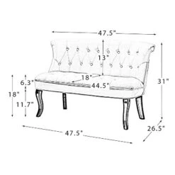 Jane 47" Velvet Button-tufted And Wing Back Loveseat Solid Wood And Cabriole Legs For Living Room And Bedroom | ARTFUL LIVING DESIGN -Lush Living Store GUEST 03fb0b07 d433 46f7 9d28 55fd7ee1d32f