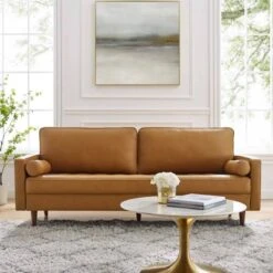 81" Valour Leather Sofa Tan - Modway -Lush Living Store GUEST 040e43c9 f4ff 4bed ab82 0836ef2716c2