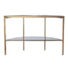 Lenaedo Demilune Console Table Black/White/Gold - Aiden Lane