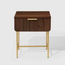 Modern Reeded 1 Drawer Side Table - Saracina Home -Lush Living Store GUEST 0450f360 3922 4f26 be06 6b3174d6d3e0