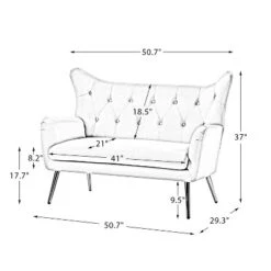 Filomena 50" Contemporary Loveseat For Living Room And Bedroom | ARTFUL LIVING DESIGN 23 Filomena 50" Contemporary Loveseat For Living Room And Bedroom | ARTFUL LIVING DESIGN -Lush Living Store GUEST 045dbb4d a417 4ebf a07f ca0406490006