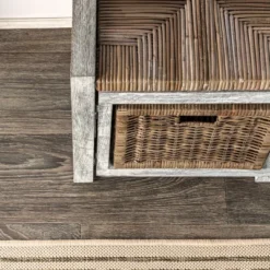 Happimess Rustic 30" 2 Drawer Wicker Storage Bench, Gray -Lush Living Store GUEST 046f9752 bd7d 4ded bdbd 8da0aa96aa5e