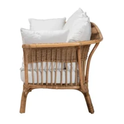 Edana Natural Rattan Sofa With Cushion White/Natural Brown - Bali & Pari -Lush Living Store GUEST 0476647e 8fe5 48b1 bc34 4e0a81ffe635