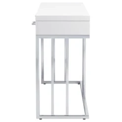 Dalya 2 Drawer Console Sofa Table White High Gloss/Chrome - Coaster -Lush Living Store GUEST 0493c927 9a2a 4398 ba7a 29a49b453abf
