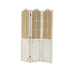 Farmhouse Wood Room Divider Screen Beige - Olivia & May -Lush Living Store GUEST 04ab2ac1 68ee 4caf 8ae2 e464656d78ce
