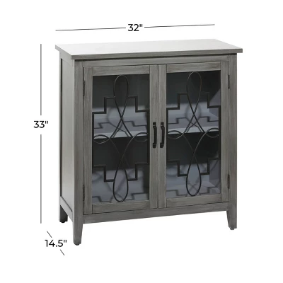 Contemporary Wood Cabinet Gray - Olivia & May 9 Contemporary Wood Cabinet Gray - Olivia & May - Image 7