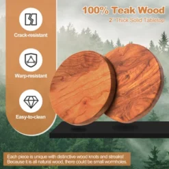 Costway Round End Table Accent Side Table Reclaimed Teak Wood Plant Stand Patio Rustic -Lush Living Store GUEST 053fc18d c3a5 44f3 9613 ac5ff9080b30