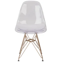 Flash Furniture Elon Series Ghost Chair With Gold Metal Base -Lush Living Store GUEST 05cd1699 5a75 4f68 b9ee c1ba906a9c72