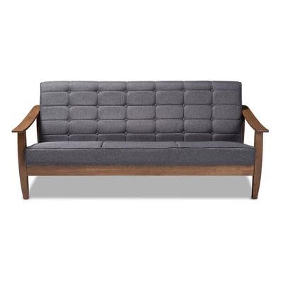 Larsen Wood Sofa Gray - Baxton Studio 10 Larsen Wood Sofa Gray - Baxton Studio - Image 8