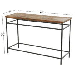 Rustic Metal Console Table Brown - Olivia & May -Lush Living Store GUEST 066856f3 fb91 44eb a398 4d12445142e9