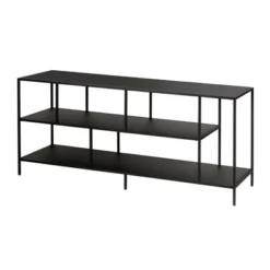 Three-Shelf TV Stand In Black - Henn&Hart -Lush Living Store GUEST 066ad670 77a1 47b3 b013 950b30b00fec