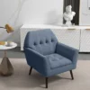 Costway Modern Tufted Fabric Accent Chair Upholstered Armchair With Rubber Wood Legs Blue/Grey -Lush Living Store GUEST 069fc669 c542 4c7a b6b8 5b08be3833cf