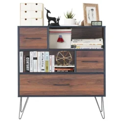 Costway Sideboard Storage Cabinet Multipurpose Display Unit W/Metal Leg & Drawers Walnut 19 Costway Sideboard Storage Cabinet Multipurpose Display Unit W/Metal Leg & Drawers Walnut -Lush Living Store GUEST 06c88157 1141 4947 911b 50e7bad90099