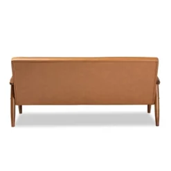 Sorrento Mid-Century Faux Leather Upholstered Wood Sofa Walnut/Brown - Baxton Studio -Lush Living Store GUEST 06df0fe4 cd84 430b b71a a2531ea3aa61