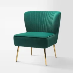 Quentin Velvet Accent Side Chair With Golden Metal Base | Karat Home -Lush Living Store GUEST 07497e92 5222 4483 9abb c0ac75d6a3d9