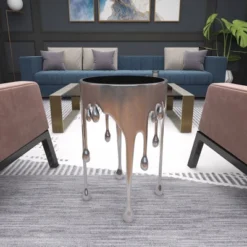 Contemporary Aluminum Melting Accent Table - Olivia & May 40 Contemporary Aluminum Melting Accent Table - Olivia & May -Lush Living Store GUEST 076e4a5b 05b3 42ce a06f e1552e54c259