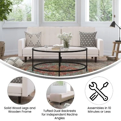 Merrick Lane Mid Century Modern Split-Back Sofa Futon With 3 Recline Positions 7 Merrick Lane Mid Century Modern Split-Back Sofa Futon With 3 Recline Positions - Image 5