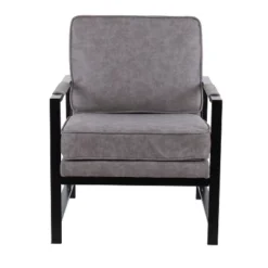 Franklin Arm Chair Leather/Steel - LumiSource -Lush Living Store GUEST 07b7ac6e 5e97 4519 9ea8 b8c808511055