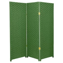 4 Ft. Tall Woven Fiber Room Divider (3 Panels) - Oriental Furniture -Lush Living Store GUEST 082ad844 9d7f 4314 b738 ac200070d74e
