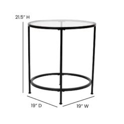 Flash Furniture Astoria Collection Round End Table - Modern Clear Glass Accent Table With Matte Black Frame 11 Flash Furniture Astoria Collection Round End Table - Modern Clear Glass Accent Table With Matte Black Frame -Lush Living Store GUEST 085fe515 c51f 4fdd 8729 59835ee992d7