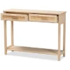 Sebille Wood With Natural Rattan 2 Drawer Console Table Light Brown - Baxton Studio -Lush Living Store GUEST 088d91cc 4e4b 4694 a9fb 2a57db14bfcc