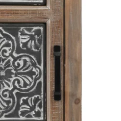 LuxenHome 48" Tall Wood And Metal 2-Drawer 1-Door Storage Cabinet. -Lush Living Store GUEST 0894d032 b7f0 41a2 baa8 4405aa799b38