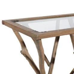 Contemporary Wood Console Table Brown - Olivia & May -Lush Living Store GUEST 090747e7 ed05 4cf7 8cc1 82dbc302ae11