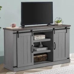 Sliding Doors TV Stand For TVs Up To 60" - Home Essentials -Lush Living Store GUEST 092ca4e0 ebfd 4ad6 84c5 fadbc538a652