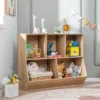 Costway 5-Cubby Kids Toy Storage Organizer Wooden Bookshelf Display Cabinet Natural/White -Lush Living Store GUEST 0952a651 d0c5 4db6 af3c a887880e9a1b