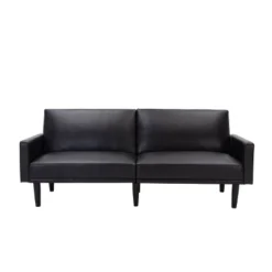 Faux Leather Futon Sofa With Arms Black - Room Essentials™ -Lush Living Store GUEST 095f658f 5ce1 4340 8445 617be630fe35