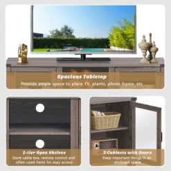 Costway TV Stand Entertainment Center For TV's Up To 65'' W/ Storage Cabinets Deep Taupe -Lush Living Store GUEST 09cd2edf 1833 44be 8419 bb6d458bfff4