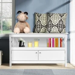 Costway Modern Free Standing TV Cabinet Wooden Console Media Entertainment Center -Lush Living Store GUEST 09fa87b5 3cc9 46a2 a1e4 0f5f2bd31aa2